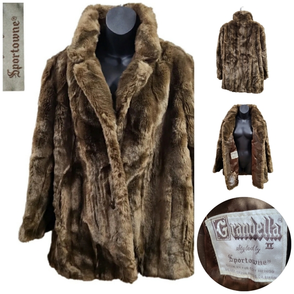 VINTAGA GRANDELLA II DESIGNER FAUX FUR COAT - Picture 3 of 6